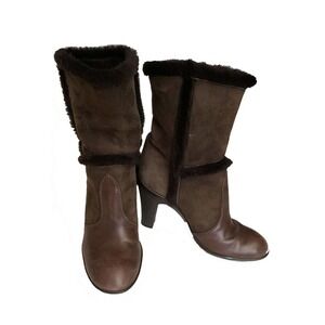 Hogan Brown Leather Boots Size 5.5